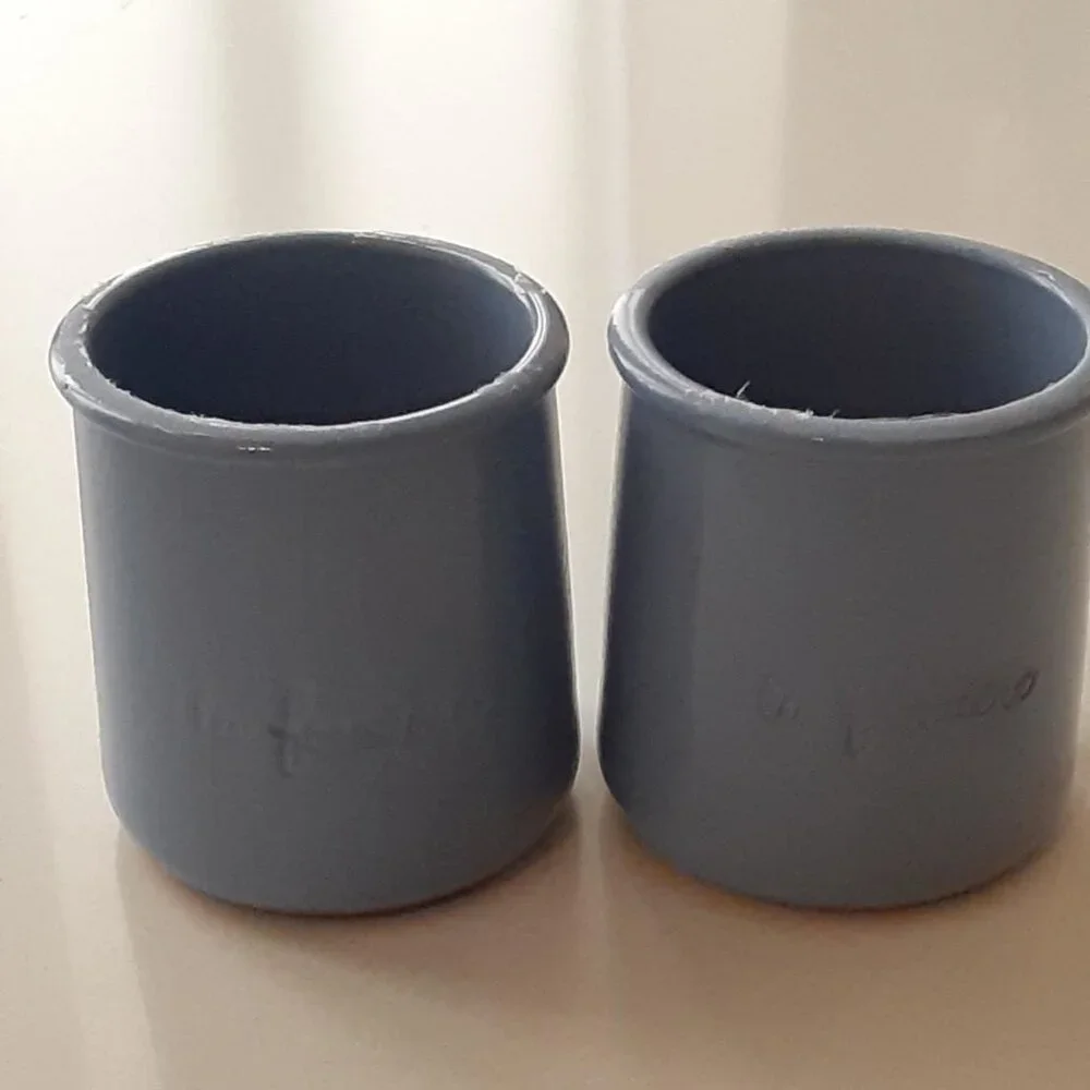 La Fermiere Clay Pots - cornflower blue - set of (2) plus (1) bonus red pot